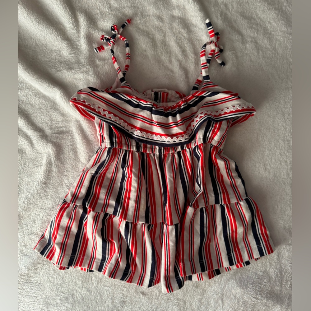 Janie and Jack red white and blue baby dress with bloomers size 6-12 mo